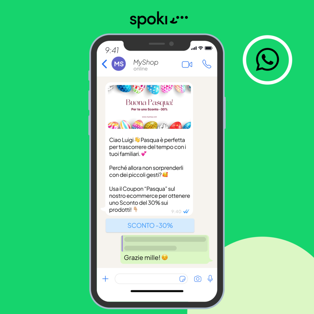 Template Messaggio WhatsApp Spoki per Pasqua